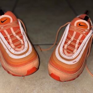 Nike Orange Gradient Wave Sneakers with White Accents